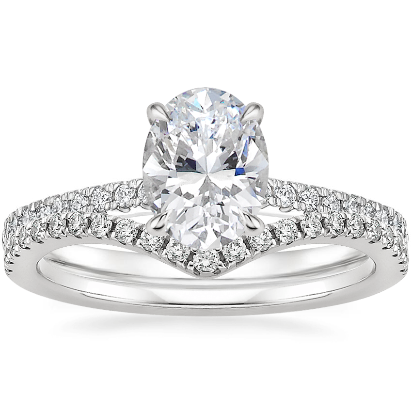 18K White Gold Petite Demi Diamond Ring 1 5 ct. tw. with Flair Diamond Ring 1 6 ct. tw